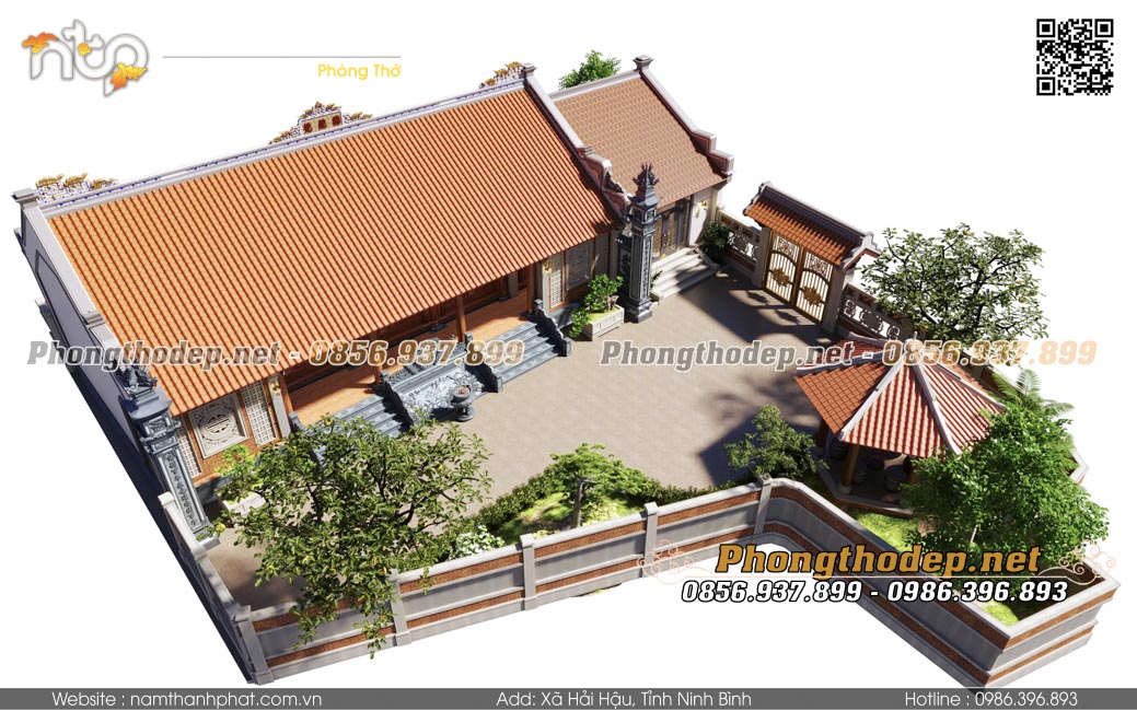 Mẫu thiết kế nhà gỗ 5 gian thông hiên hiện đại